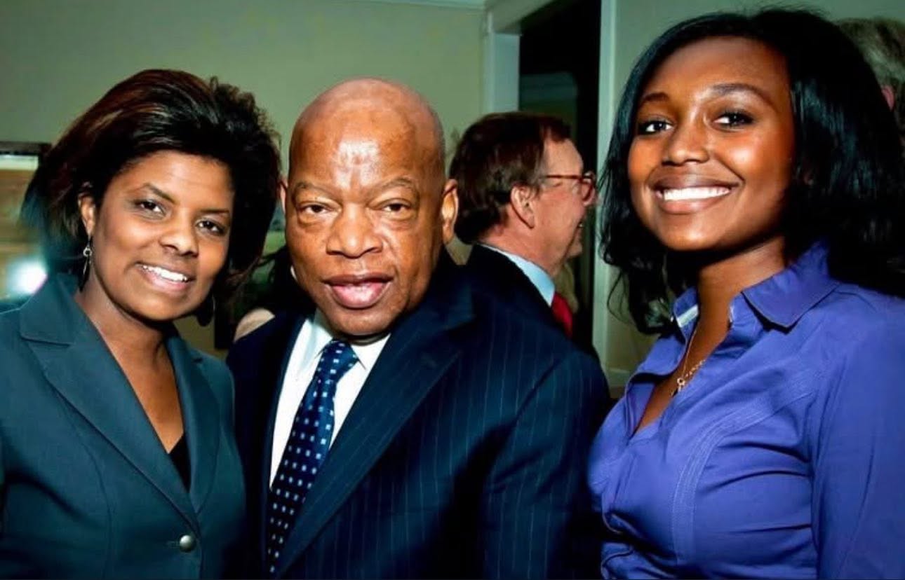 Historic gathering photograph from Jessica’s Facebook tribute to Congressman John Lewis and journalist John Seigenthaler